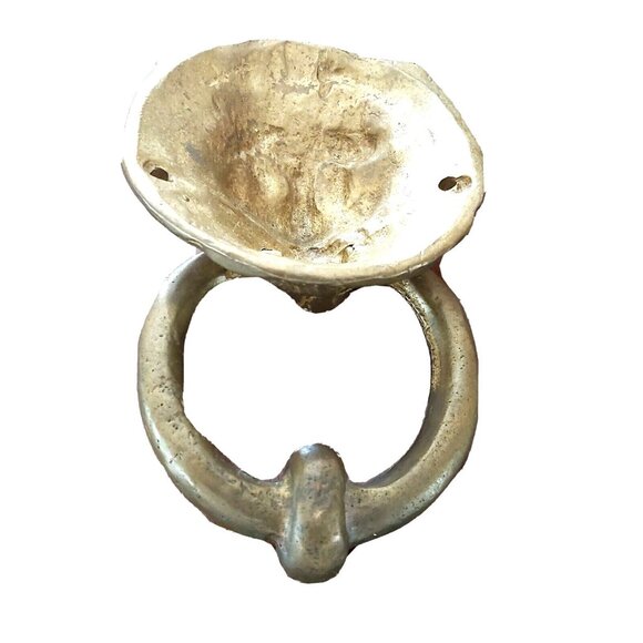 Solid Brass Metal Classical Ornate Lion Head Door Knocker Decorative Antique - Picture 8 of 8